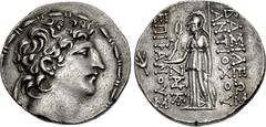 SELEUKID KINGS of SYRIA. Antiochos VIII Epiphanes (Grypos). 121/0-97/6 BC. AR Tetradrachm (31mm, 16.47 g, 12h). Seleukeia on the Kalykadnos mint. Second reign at Seleukeia, struck circa 112-96 BC. Dia