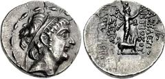 SELEUKID KINGS of SYRIA. Antiochos X Eusebes Philopator. Circa 94-88 BC. AR Drachm (18mm, 3.87 g, 12h). Tarsos mint. Diademed head right, diadem ends falling straight behind; all within fillet border 