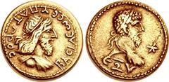 KINGS of BOSPORUS. Eupator, with Marcus Aurelius. AD 154/5-circa 172/3. EL Stater (18mm, 7.72 g, 12h). Dated Bosporan Era 465 (AD 168/9). BACIΛЄωC ЄVΠATOPOC, diademed and draped bust of Eupator right 