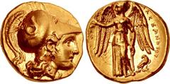 KINGS of MACEDON. temp. Alexander III – Seleukos I. Circa 324/3-300 BC. AV Stater (17mm, 8.55 g, 4h). In the name and types of Alexander III of Macedon. Uncertain mint in the East. Head of Athena righ