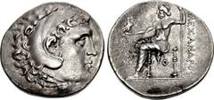 LYCIA, Phaselis. Circa 221/0-189/8 BC. AR Tetradrachm (30mm, 16.79 g, 1h). In the name and types of Alexander III of Macedon. Dated CY 9 (213/2 BC). Head of Herakles right, wearing lion skin / Zeus Aë