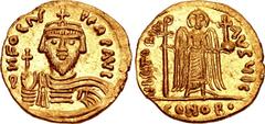 Phocas. 602-610. AV Solidus (20mm, 4.29 g, 6h). Uncertain mint. Struck 607-610. ∂ И FOCΛS PЄRP AVC, crowned and cuirassed bust facing, holding globus cruciger / VICTORIA AVςЧ, Angel standing facing, h
