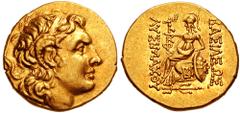 KINGS of THRACE. Lysimachos. 323-281 BC. AV Stater (8.29 gm). Byzantion mint. Struck early-mid 2nd century BC. Estimate $1500 KINGS of THRACE. Lysimachos. 323-281 BC. AV Stater (8.29 gm). Byzantion mi
