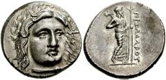 SATRAPS of CARIA. Pixodaros. 340-334 BC. AR Didrachm (6.99 gm). Estimate $1000 SATRAPS of CARIA. Pixodaros. 340-334 BC. AR Didrachm (6.99 gm). Laureate head of Apollo facing slightly right / PIXWDAROU