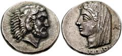ISLANDS off CARIA. Kos. Circa 345-330 BC. AR Didrachm (6.89 gm). Estimate $750  ISLANDS off CARIA. Kos. Circa 345-330 BC. AR Didrachm (6.89 gm). Bearded head of Herakles right, wearing lion's skin hea