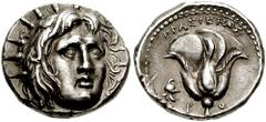 ISLANDS off CARIA. Rhodos, Rhodes. Circa 250-230 BC. AR Didrachm (6.90 gm). Herasikles, magistrate. Estimate $1000 ISLANDS off CARIA. Rhodos, Rhodes. Circa 250-230 BC. AR Didrachm (6.90 gm). Herasikle