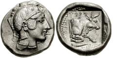 DYNASTS of LYCIA. Kherei. Circa 410-390 BC. AR Stater (8.52 gm). Uncertain mint. Estimate $3000 DYNASTS of LYCIA. Kherei. Circa 410-390 BC. AR Stater (8.52 gm). Uncertain mint. Helmeted head of Athena