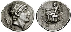 SELEUKID KINGS of SYRIA. Antiochos I. 280-261 BC. AR Tetradrachm (16.94 gm). Magnesia ad Sipylum mint. Estimate $500  SELEUKID KINGS of SYRIA. Antiochos I. 280-261 BC. AR Tetradrachm (16.94 gm). Magne