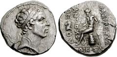 SELEUKID KINGS of SYRIA. Antiochos IV. 175-164 BC. AR Tetradrachm (16.89 gm). Ekbatana mint. Estimate $500 SELEUKID KINGS of SYRIA. Antiochos IV. 175-164 BC. AR Tetradrachm (16.89 gm). Ekbatana mint. 