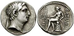 SELEUKID KINGS of SYRIA. Demetrios I. 162-150 BC. AR Tetradrachm (16.91 gm). Susa mint. Estimate $500 SELEUKID KINGS of SYRIA. Demetrios I. 162-150 BC. AR Tetradrachm (16.91 gm). Susa mint. Diademed h