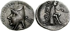 KINGS of PARTHIA. Mithradates I. Circa 171-132 BC. AR Drachm (4.01 gm). Hekatompylos mint. Estimate $300 KINGS of PARTHIA. Mithradates I. Circa 171-132 BC. AR Drachm (4.01 gm). Hekatompylos mint. Bust