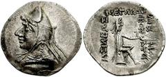 KINGS of PARTHIA. Mithradates I. Circa 171-132 BC. AR Drachm (4.01 gm). Hekatompylos mint. Estimate $300 KINGS of PARTHIA. Mithradates I. Circa 171-132 BC. AR Drachm (4.01 gm). Hekatompylos mint. Bust