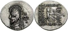 KINGS of PARTHIA. Orodes I. March/April 80 - March/April 75 BC. AR Drachm (4.07 gm). Rhagae mint. Struck circa 77-75 BC. Estimate $300 KINGS of PARTHIA. Orodes I. March/April 80 - March/April 75 BC. A