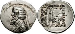 KINGS of PARTHIA. Phraates III. 70/69 - 58/7 BC. AR Drachm (4.17 gm). Mithradatkart mint. Struck circa 61-58/7 BC. Estimate $200 KINGS of PARTHIA. Phraates III. 70/69 - 58/7 BC. AR Drachm (4.17 gm). M