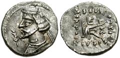 KINGS of PARTHIA. Orodes II. 58/7 - 38 BC. AR Diobol (1.11 gm). Ekbatana mint. Estimate $200 KINGS of PARTHIA. Orodes II. 58/7 - 38 BC. AR Diobol (1.11 gm). Ekbatana mint. Diademed bust left, wart on 