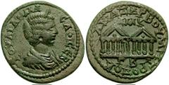 CILICIA, Anazarbus. Julia Maesa, grandmother of Elagabalus and Severus Alexander. Augusta, 218-225 AD. Estimate $300 CILICIA, Anazarbus. Julia Maesa, grandmother of Elagabalus and Severus Alexander. A