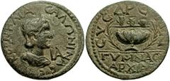 CILICIA, Syedra. Salonina, wife of Gallienus. Augusta, 254-268 AD. Æ 11 Assaria (29mm, 13.22 gm). Estimate $400 CILICIA, Syedra. Salonina, wife of Gallienus. Augusta, 254-268 AD. Æ 11 Assaria (29mm, 1