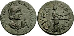 CILICIA, Syedra. Salonina, wife of Gallienus. Augusta, 254-268 AD. Æ 11 Assaria (29mm, 16.33 gm). Estimate $300 CILICIA, Syedra. Salonina, wife of Gallienus. Augusta, 254-268 AD. Æ 11 Assaria (29mm, 1