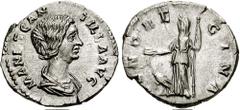 MANLIA SCANTILLA, wife of Didius Julianus. Augusta, 193 AD. AR Denarius (2.32 gm). Estimate $3000 MANLIA SCANTILLA, wife of Didius Julianus. Augusta, 193 AD. AR Denarius (2.32 gm). MANL SCANTILLA AVG,