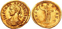 PROBUS. 276-282 AD. AV "Heavy" Aureus (6.49 gm). Ticinum mint. Struck 277 AD. Estimate $15000  PROBUS. 276-282 AD. AV "Heavy" Aureus (6.49 gm). Ticinum mint. Struck 277 AD. IMP C M AV-R PROBVS AVG, la