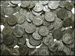 LATE ROMAN BRONZE HOARD. Licinius I - Constantine II. Estimate $7500  LATE ROMAN BRONZE HOARD. Licinius I - Constantine II. A nearly intact hoard of 915 folles (see the previous lot for the remaining 