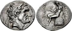 SELEUKID EMPIRE. Antiochos I Soter. 281-261 BC. AR Tetradrachm (29mm, 17.11 g, 12h). Sardes mint. Struck circa 276-274/1 BC. Diademed and horned head of Seleukos I right / BAΣIΛEΩΣ AN-TIOXOY, Apollo D