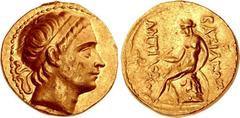 SELEUKID EMPIRE. Antiochos III ‘the Great’. 222-187 BC. AV Oktadrachm (29mm, 34.14 g, 12h). Seleukeia on the Tigris mint. Struck circa 220-187 BC. Diademed head right / BAΣIΛEΩΣ ANTI-OXOY, Apollo Delp