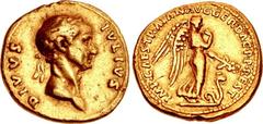 Trajan. AD 98-117. AV Aureus (18.5mm, 7.22 g, 7h). Restitution issue of Julius Caesar. Rome mint. Struck circa AD 107 or 112/113. DIVVS IVLIVS, laureate head of Caesar right / IMP CAES TRAIAN AVG GER 