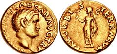 Otho. AD 69. AV Aureus (19mm, 7.15 g, 6h). Rome mint. Struck 15 January–8 March. IMP M OTHO CAESAR AVG TR P, bare head right / PAX ORBI S TERRARVM, Pax standing left, holding olive branch and caduceus