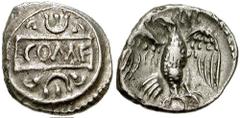 CELTIC, Britain. Atrebates. Verica. Circa 10-42 AD. AR Unit (1.16 gm). Eagle Type. Estimate $250 CELTIC, Britain. Atrebates. Verica. Circa 10-42 AD. AR Unit (1.16 gm). Eagle Type. COMF in rectangular 