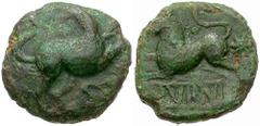 CELTIC, Britain. Cantiaci. Dubnovellaunos. Circa 25-10 BC. AE Unit (2.34 gm). Lion Type. Estimate $300 CELTIC, Britain. Cantiaci. Dubnovellaunos. Circa 25-10 BC. AE Unit (2.34 gm). Lion Type. Horse le