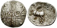 CELTIC, Britain. Catuvellauni. Tasciovanos. Circa 20 BC-10 AD. AR Unit (1.20 gm). Pegasus Star Type. Estimate $300 CELTIC, Britain. Catuvellauni. Tasciovanos. Circa 20 BC-10 AD. AR Unit (1.20 gm). Peg