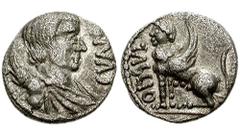 CELTIC, Britain. Catuvellauni & Trinovantes. Cunobelin. Circa 10-41 AD. AR Unit (1.26 gm). Sphinx Type. Estimate $400 CELTIC, Britain. Catuvellauni & Trinovantes. Cunobelin. Circa 10-41 AD. AR Unit (1