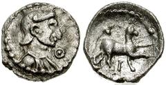 CELTIC, Britain. Catuvellauni & Trinovantes. Epaticcus. Circa 35-43 AD. AR Minim (0.30 gm). Dog Type. Estimate $400 CELTIC, Britain. Catuvellauni & Trinovantes. Epaticcus. Circa 35-43 AD. AR Minim (0.