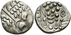 CELTIC, Britain. Durotriges. Circa 58-45 BC. AR Stater (5.80 gm). Cranborne Chase Type. Estimate $300 CELTIC, Britain. Durotriges. Circa 58-45 BC. AR Stater (5.80 gm). Cranborne Chase Type. Durotrigan