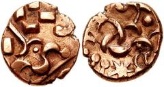 CELTIC, Britain. Corieltauvi. Circa 40-10 BC. AV Stater (5.47 gm). South Ferriby Snakes Type. Estimate $500 CELTIC, Britain. Corieltauvi. Circa 40-10 BC. AV Stater (5.47 gm). South Ferriby Snakes Type