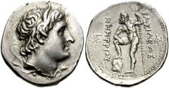 KINGS of MACEDON. Demetrios Poliorketes. 306-285 BC. AR Tetradrachm (17.15 gm). Pella mint. Struck circa 290-289 BC. Estimate $3000 KINGS of MACEDON. Demetrios Poliorketes. 306-285 BC. AR Tetradrachm 