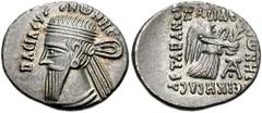 KINGS of PARTHIA. Vonones I. 8-15 AD. AR Drachm (3.93 gm). Ekbatana mint. Estimate $150 KINGS of PARTHIA. Vonones I. 8-15 AD. AR Drachm (3.93 gm). Ekbatana mint. Diademed bust left / Nike walking righ