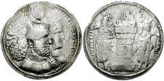 SASANIAN KINGS of PERSIA. Bahram II, with Queen. 276-293 AD. AR Drachm (4.07 gm). Estimate $1250 SASANIAN KINGS of PERSIA. Bahram II, with Queen. 276-293 AD. AR Drachm (4.07 gm). Jugate busts of Bahra