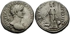 CILICIA, Aegeae. Hadrian. 117-138 AD. Billon Tridrachm (10.22 gm). Dated year 164 (117/8 AD). Estimate $400 CILICIA, Aegeae. Hadrian. 117-138 AD. Billon Tridrachm (10.22 gm). Dated year 164 (117/8 AD)