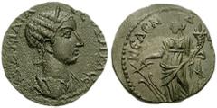 CILICIA, Celenderis. Otacilia Severa, wife of Philip I. Augusta, 244-249 AD. Æ 24mm (7.76 gm). Estimate $200 CILICIA, Celenderis. Otacilia Severa, wife of Philip I. Augusta, 244-249 AD. Æ 24mm (7.76 g