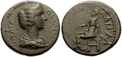 CILICIA, Lamos. Julia Domna, wife of Septimius Severus. Augusta, 193-217 AD. Æ 22mm (7.14 gm). Estimate $200 CILICIA, Lamos. Julia Domna, wife of Septimius Severus. Augusta, 193-217 AD. Æ 22mm (7.14 g