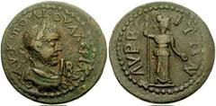 CILICIA, Lyrbe. Valerian I. 253-260 AD. Æ 12 Assaria - 32mm (18.40 gm). Estimate $250 CILICIA, Lyrbe. Valerian I. 253-260 AD. Æ 12 Assaria - 32mm (18.40 gm). Laureate, draped, and cuirassed bust right