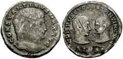CONSTANTINE I, with CRISPUS and CONSTANTINE II, Caesars. 307-337 AD. AR Miliarense (4.56 gm). Sirmium mint. Struck 320 AD. Estimate $500  CONSTANTINE I, with CRISPUS and CONSTANTINE II, Caesars. 307-3