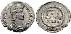 CONSTANTIUS II. 337-361 AD. AR Siliqua (2.06 gm). Sirmium mint. Struck 351-355 AD. Estimate $200 CONSTANTIUS II. 337-361 AD. AR Siliqua (2.06 gm). Sirmium mint. Struck 351-355 AD. Pearl-diademed, drap