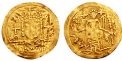 SUB-BYZANTINE. Anonymous. Imitating Justinian I. Circa 6th century AD. AV "Solidus" (1.17 gm). Estimate $300 SUB-BYZANTINE. Anonymous. Imitating Justinian I. Circa 6th century AD. AV "Solidus" (1.17 g