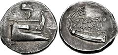 LYCIA, Phaselis. Circa 250-221/0 BC. AR Stater (24mm, 10.10 g, 12h). Euapio, magistrate. Prow right; on deck, eagle standing right, wings open / Aphlaston left; ΕΥΑΠΙΟ and ΦAΣH in two lines above. Hei