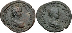 CILICIA, Mallus. Caracalla, with Geta as Caesar. AD 198-217. Æ (30mm, 9.63 g, 6h). Laureate, draped, and cuirassed bust of Caracalla right / Bareheaded, draped, and cuirassed bust of Geta right. SNG F