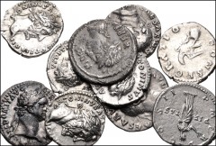 ROMAN. Republican-Imperial. Lot of ten (10) AR Denarii. Includes: REPUBLICAN: P. Licinius Nerva // IMPERIAL: Vespasian (2) // Domitian // Hadrian // Antoninus Pius (4) // Divus Antoninus Pius. Average