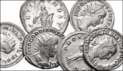 ROMAN. Imperial. Lot of six (6) AR Antoniniani from Gordian III to Trajan Decius. Includes: Gordian III (3) // Philip I // Philip II // Trajan Decius. Average Good VF, light porosity. LOT SOLD AS IS, 
